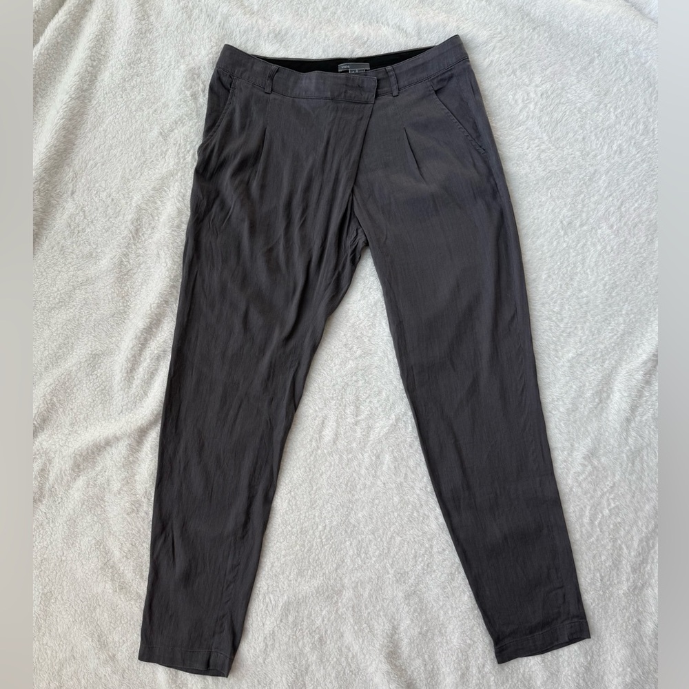 Vince Charcoal Linen Blend Trousers for Women